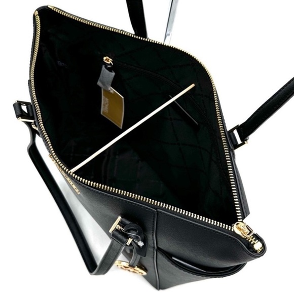 Michael Kors Large Charlotte Tote Bag & Large Continental Wallet Wristlet Black - Picture 8 of 14